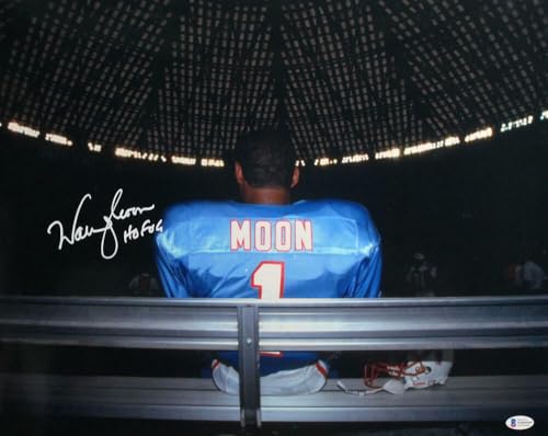 Warren Moon Signed Houston Oilers 16x20 On Bench Photo w/HOF - Beckett W Auth - Image 6