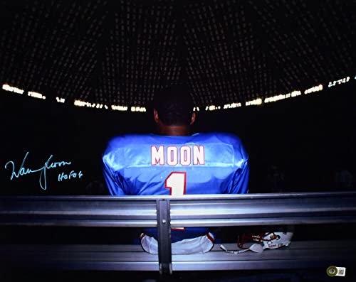 Warren Moon Signed Houston Oilers 16x20 Spotlight Photo w/HOF - Beckett W Holo - Image 3