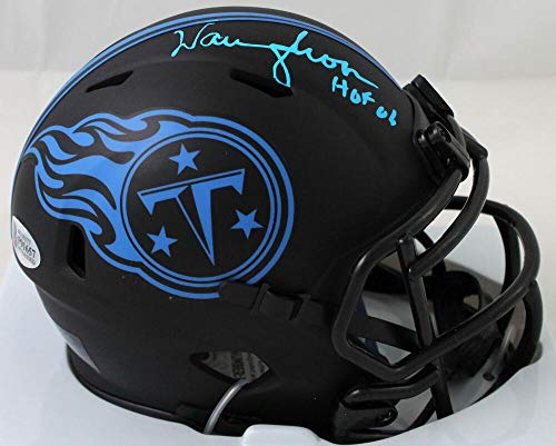 Warren Moon Autographed Tenn Titans Eclipse Mini Helmet w/HOF - Beckett Witness - Image 3