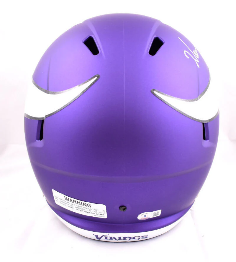 Warren Moon Autographed Minnesota Vikings F/S Speed Helmet w/HOF- Beckett W Holo - Image 3