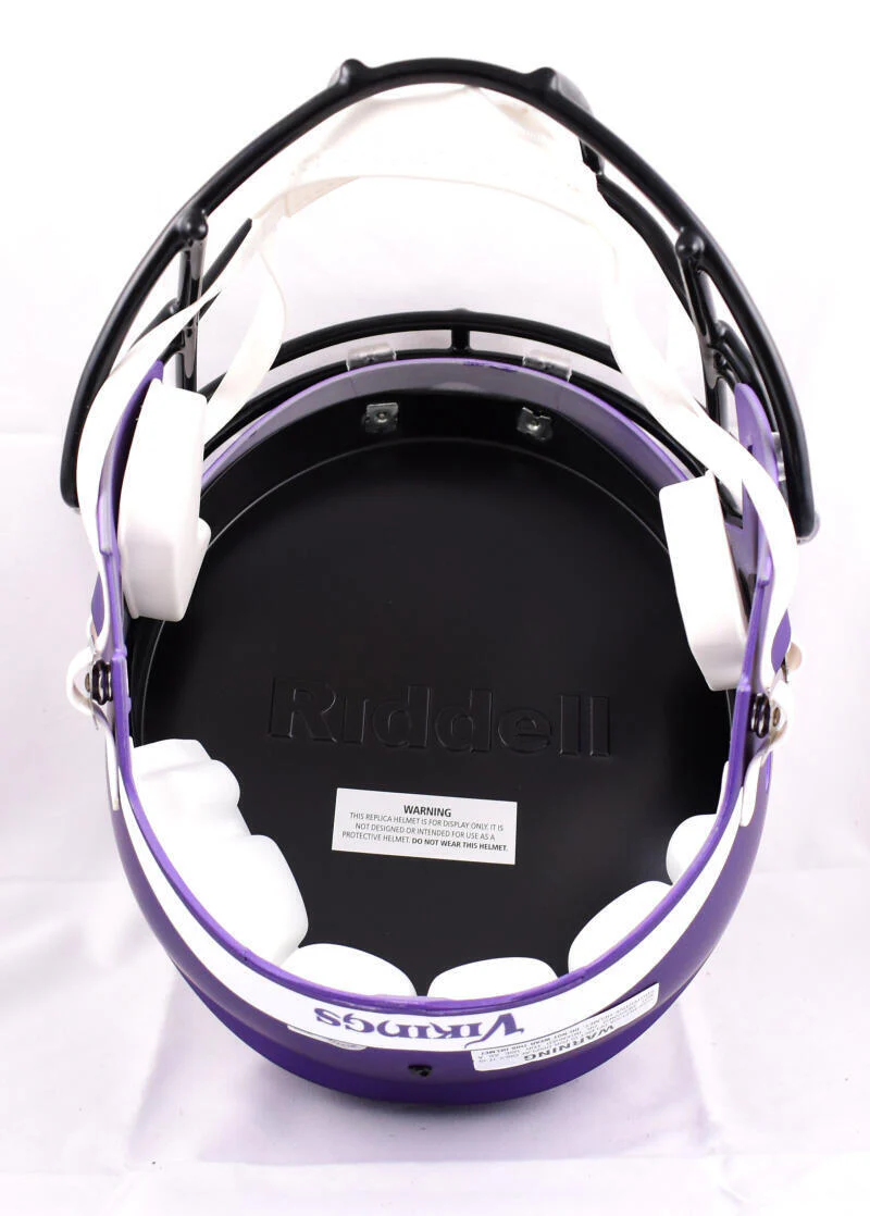 Warren Moon Autographed Minnesota Vikings F/S Speed Helmet w/HOF- Beckett W Holo - Image 5