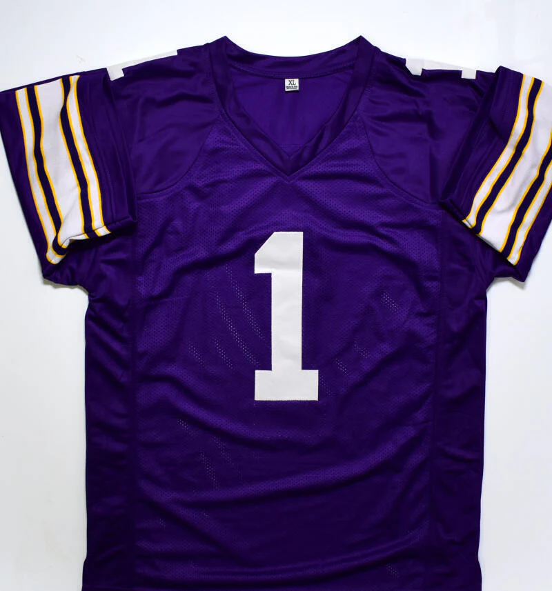 Warren Moon Autographed Purple Pro Style Jersey w/ HOF-Beckett W Hologram *Black - Image 3
