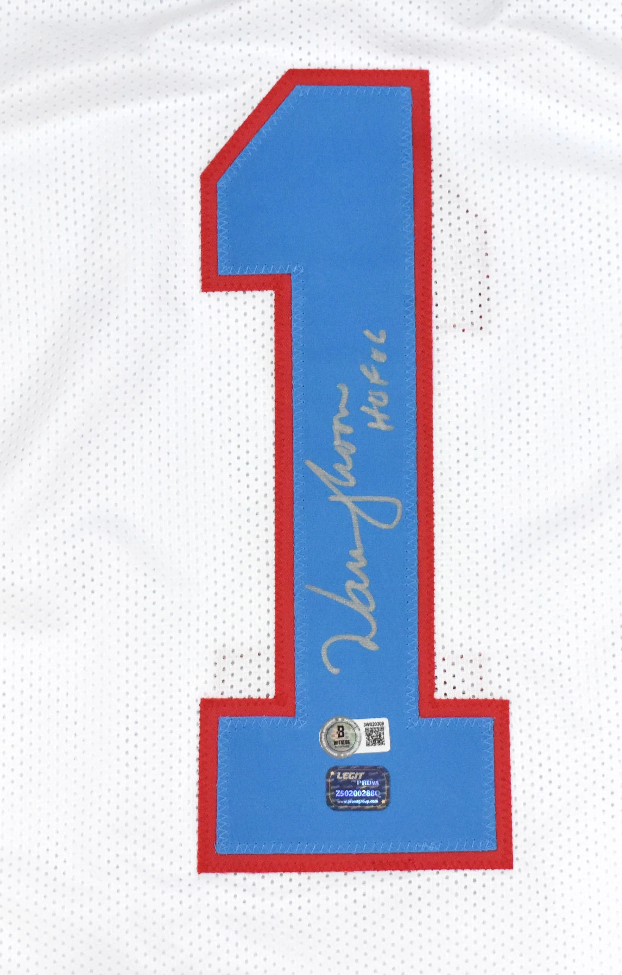 Warren Moon Autographed White Pro Style Jersey HOF - Beckett W Hologram *Silver - Image 2