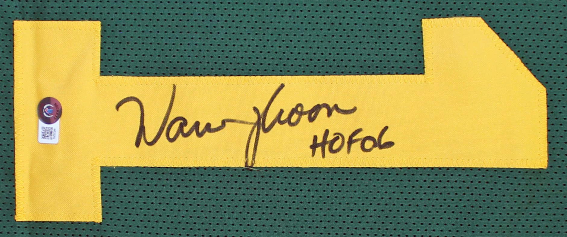 Warren Moon HOF 06 Authentic Signed Green Pro Style Jersey BAS Witnessed #W52352 - Image 3