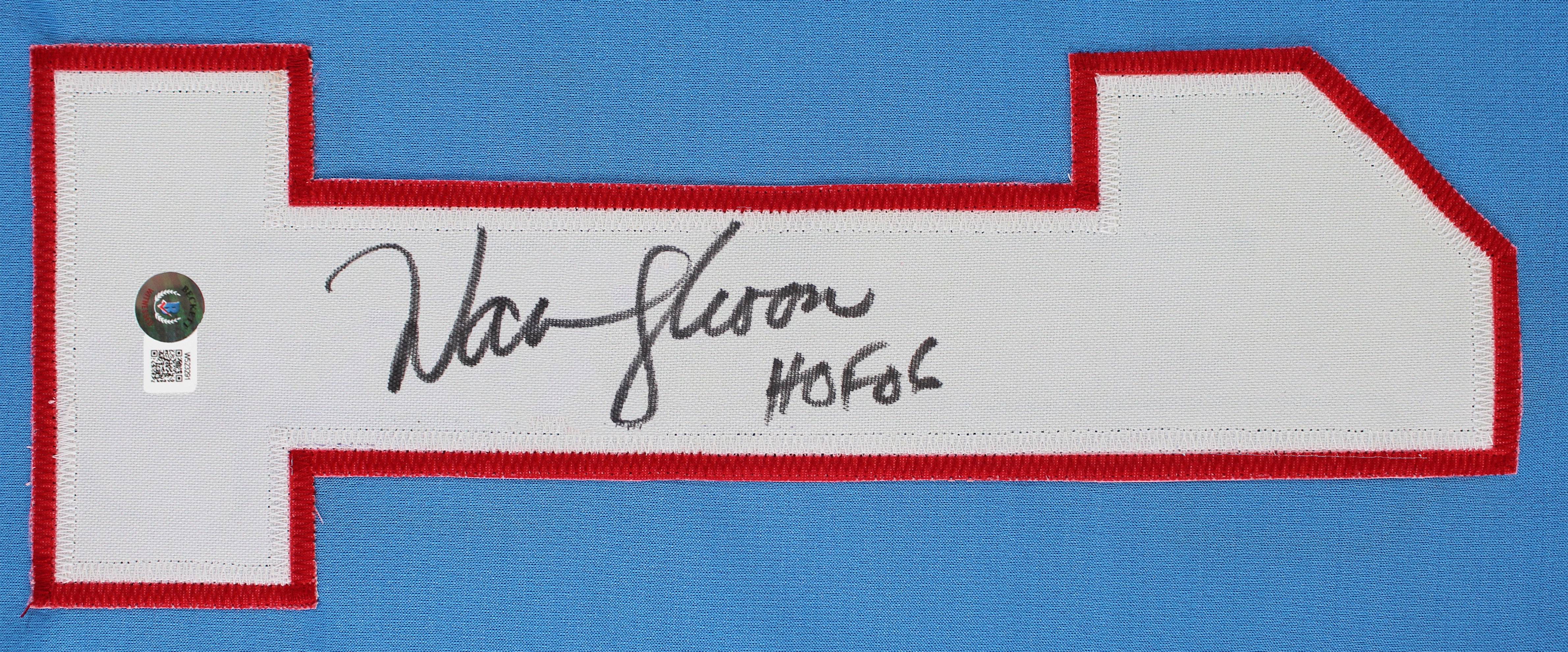 Warren Moon HOF 06 Authentic Signed Light Blue Pro Style Jersey Autographed BAS - Image 3