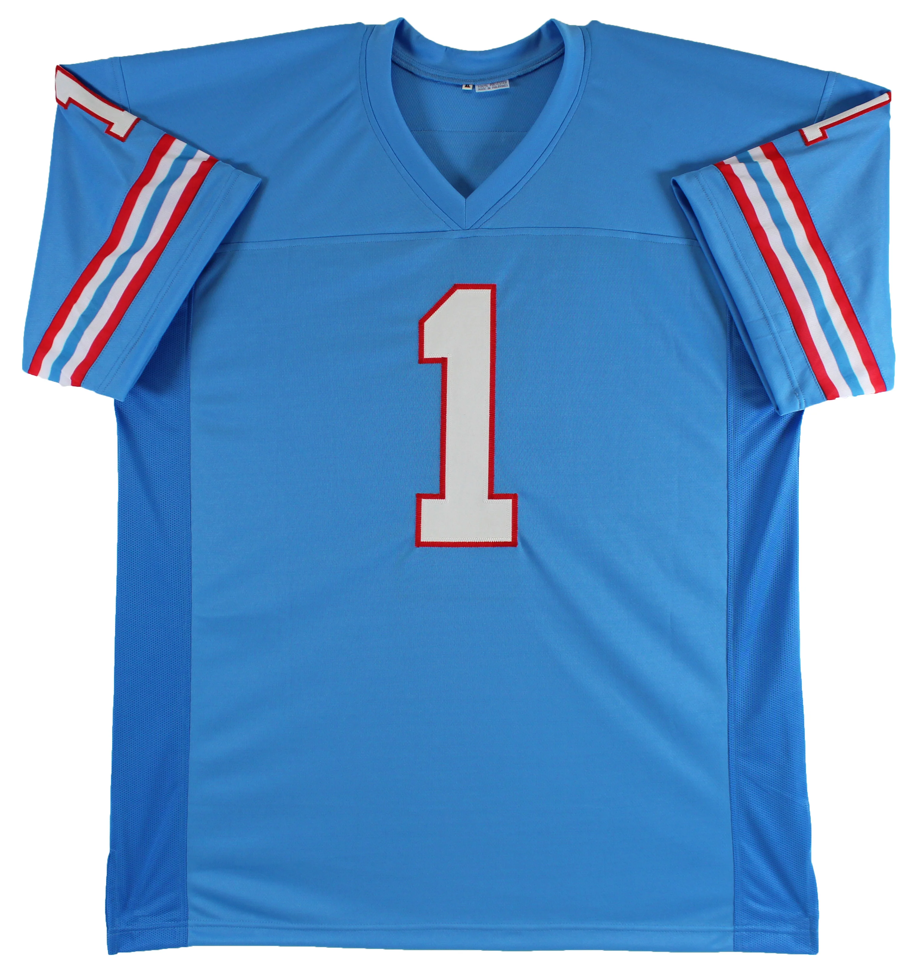 Warren Moon HOF 06 Authentic Signed Light Blue Pro Style Jersey Autographed BAS - Image 4