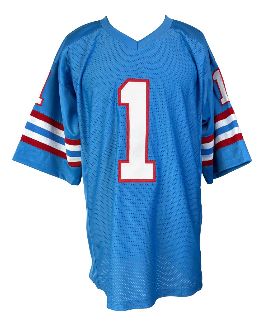 Warren Moon Houston Signed Blue Football Jersey HOF 06 Inscribed BAS - Image 3