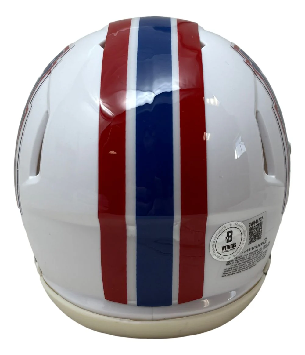 Warren Moon Signed Houston Oilers Mini Speed Helmet HOF 06 Inscribed BAS w/ Case - Image 2