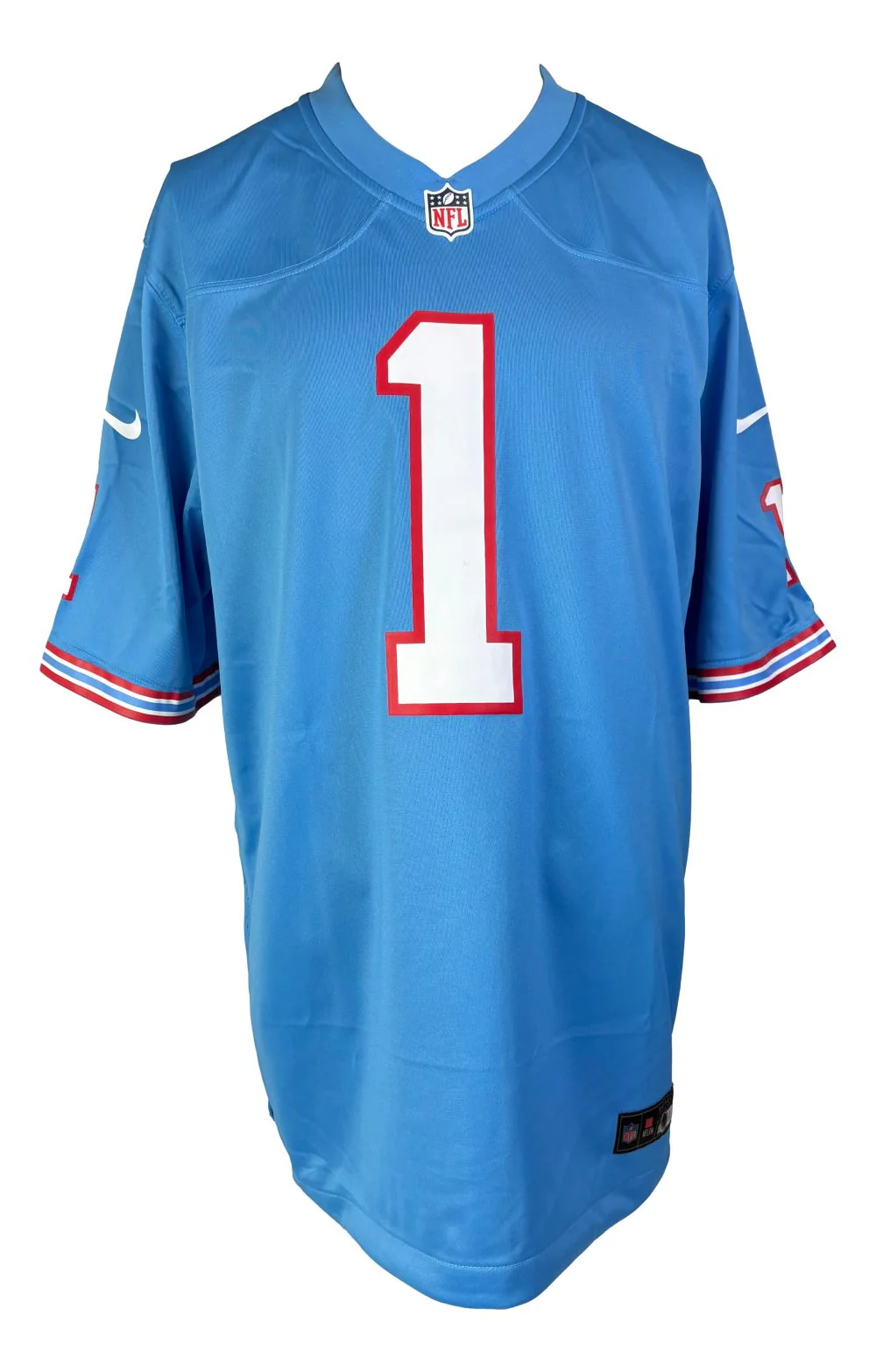 Warren Moon Signed Houston Oilers Nike Game Replica Jersey HOF 06 Inscribed BAS - Image 3
