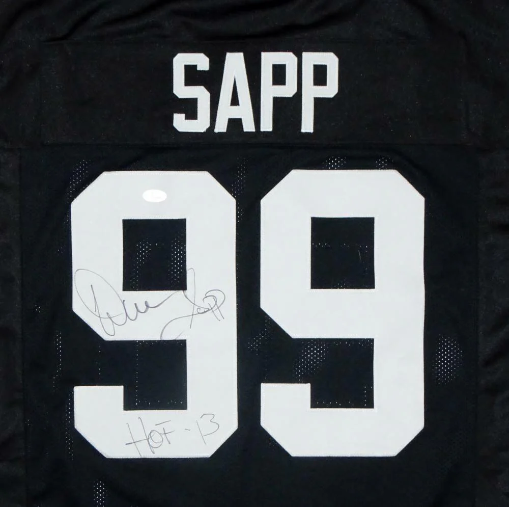 Warren Sapp Autographed Black Pro Style Jersey HOF- JSA Witness Auth *Horz HOF - Image 2