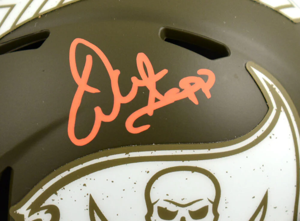 Warren Sapp Signed Buccaneers Salute to Service Speed Mini Helmet-Beckett W Holo - Image 2