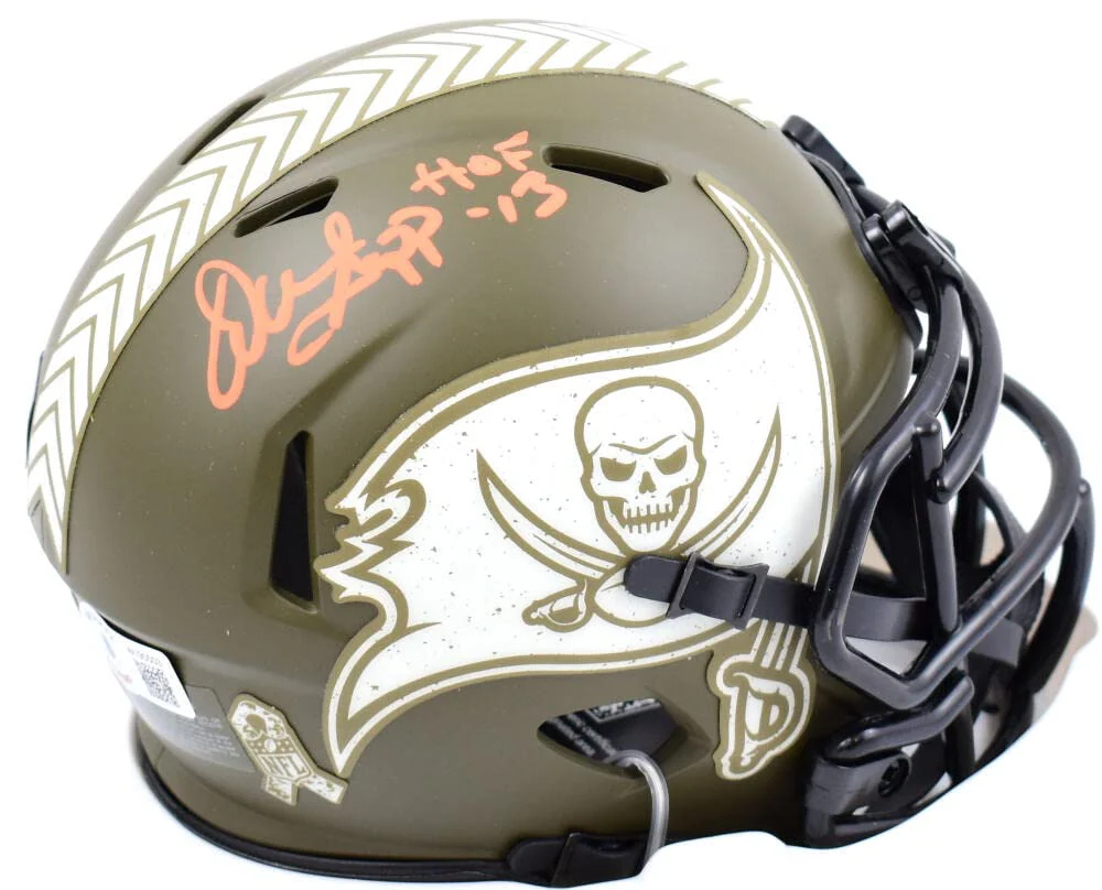 Warren Sapp Signed Buccaneers Salute to Service Speed Mini Helmet w/HOF-BeckettW - Image 7