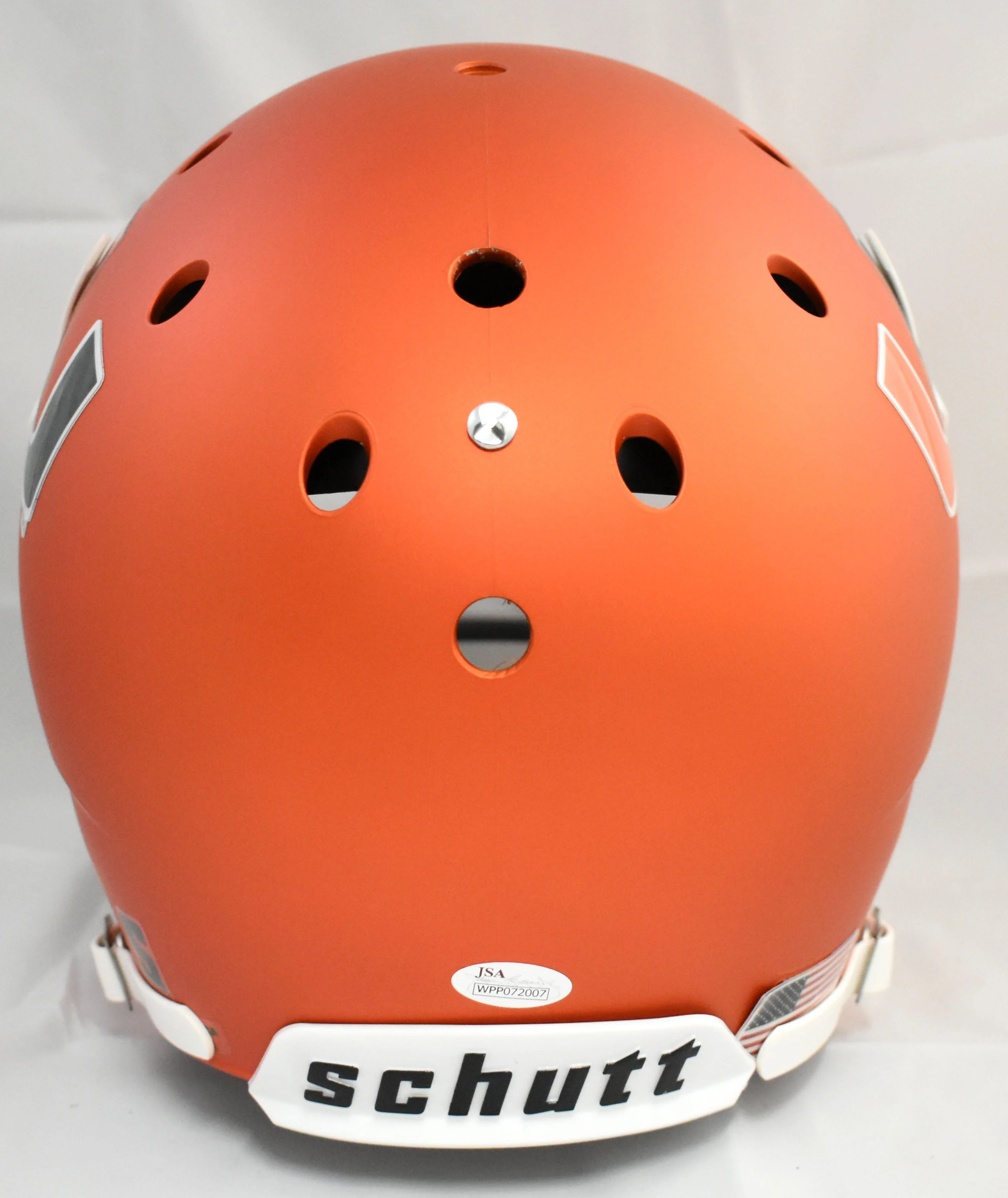 Warren Sapp Autographed Miami F/S Schutt Helmet All About the U - JSA W *White - Image 3