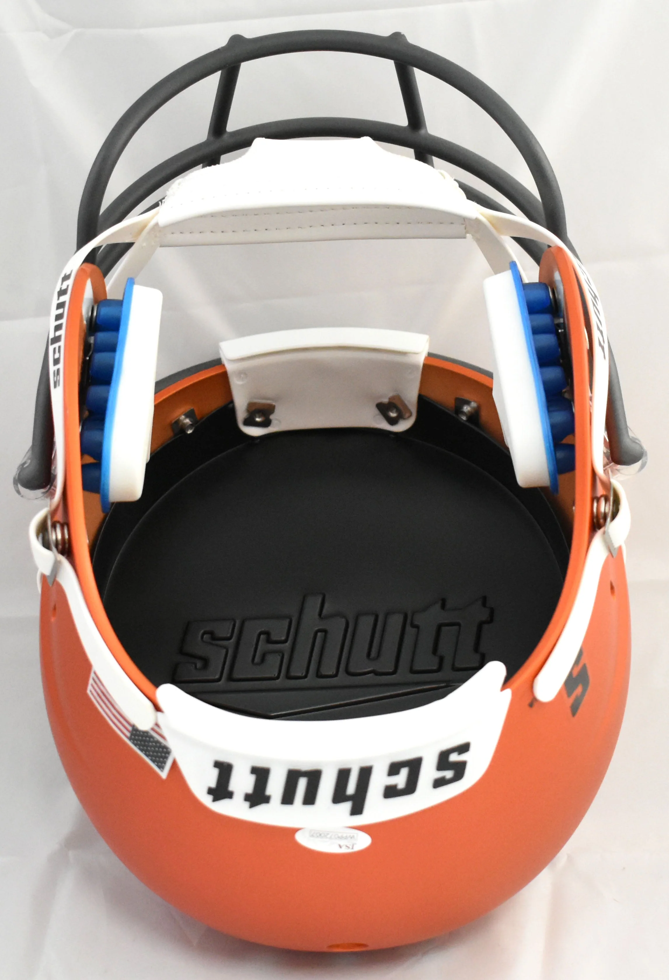 Warren Sapp Autographed Miami F/S Schutt Helmet All About the U - JSA W *White - Image 4