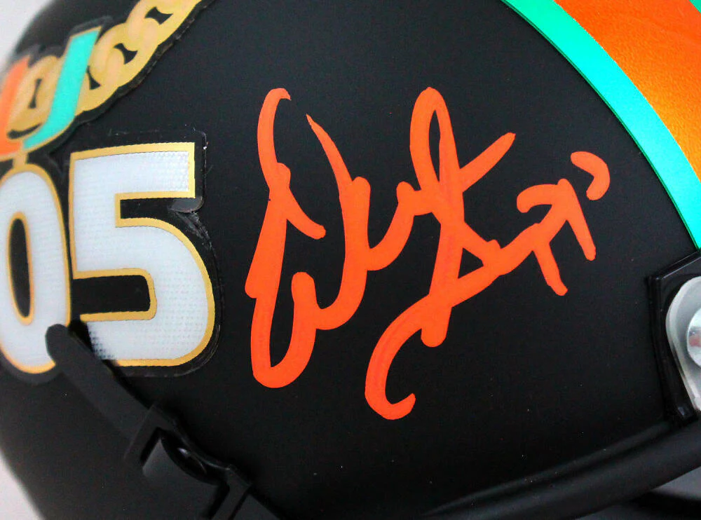 Warren Sapp Signed UM Hurricanes Black Trtd. Mini Helmet w/ Insc -Beckett W Holo - Image 2