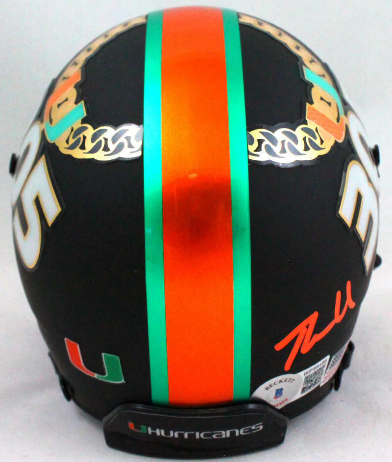 Warren Sapp Signed UM Hurricanes Black Trtd. Mini Helmet w/ Insc -Beckett W Holo - Image 4