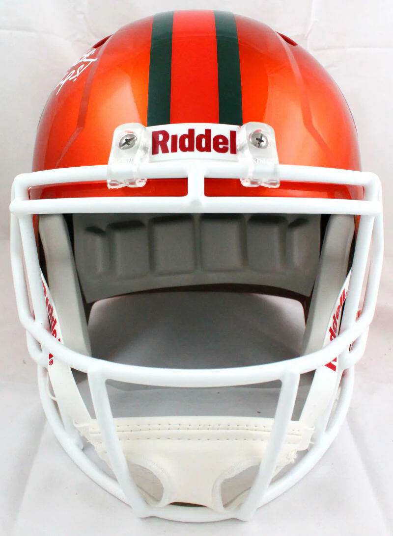 Warren Sapp Autographed Miami Hurricanes F/S Flash Speed Helmet w/Insc.-BAW Holo - Image 3