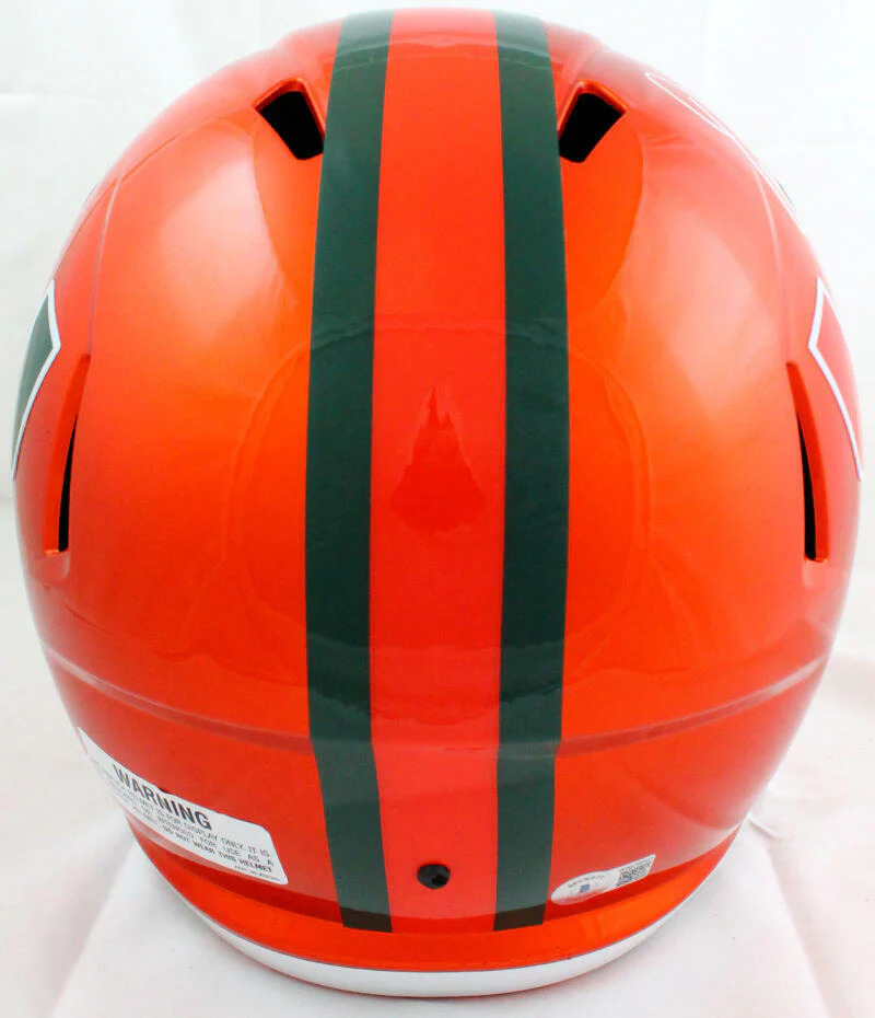 Warren Sapp Autographed Miami Hurricanes F/S Flash Speed Helmet w/Insc.-BAW Holo - Image 4