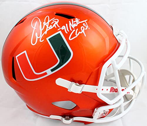 Warren Sapp Autographed Miami Hurricanes F/S Flash Speed Helmet w/Insc.-BAW Holo - Image 6