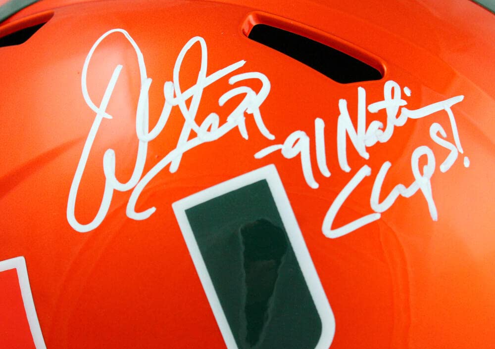 Warren Sapp Autographed Miami Hurricanes F/S Flash Speed Helmet w/Insc.-BAW Holo - Image 8