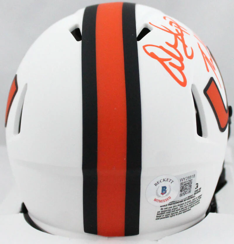 Warren Sapp Signed Miami Hurricanes Lunar Speed Mini Helmet w/The U-BeckettWHolo - Image 3