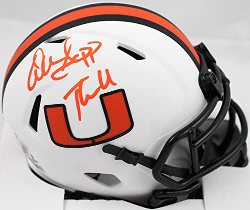 Warren Sapp Signed Miami Hurricanes Lunar Speed Mini Helmet w/The U-BeckettWHolo - Image 6