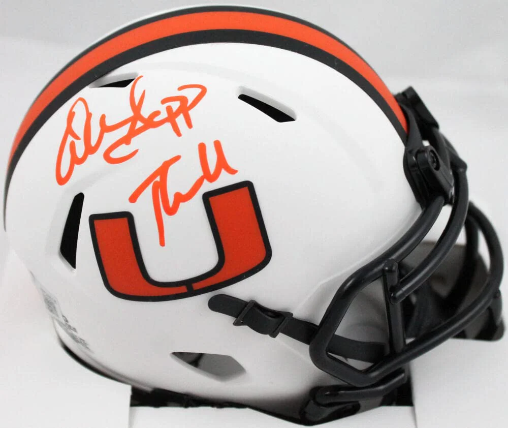 Warren Sapp Signed Miami Hurricanes Lunar Speed Mini Helmet w/The U-BeckettWHolo - Image 7