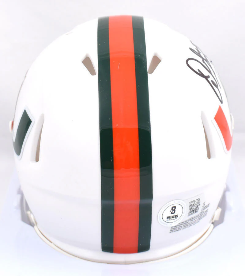 Warren Sapp Signed Miami Hurricanes Speed Mini Helmet w/The U - Beckett W Holo - Image 3