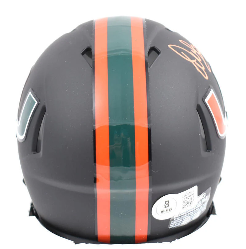 Warren Sapp Signed Miami Hurricanes Speed Mini Helmet w/ The U - Beckett W Holo - Image 3
