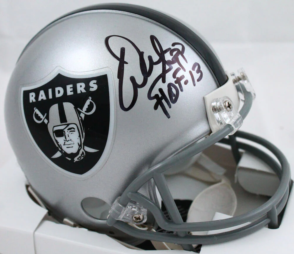 Warren Sapp Autographed Oakland Raiders Mini Helmet w/HOF *front-Beckett W Holo