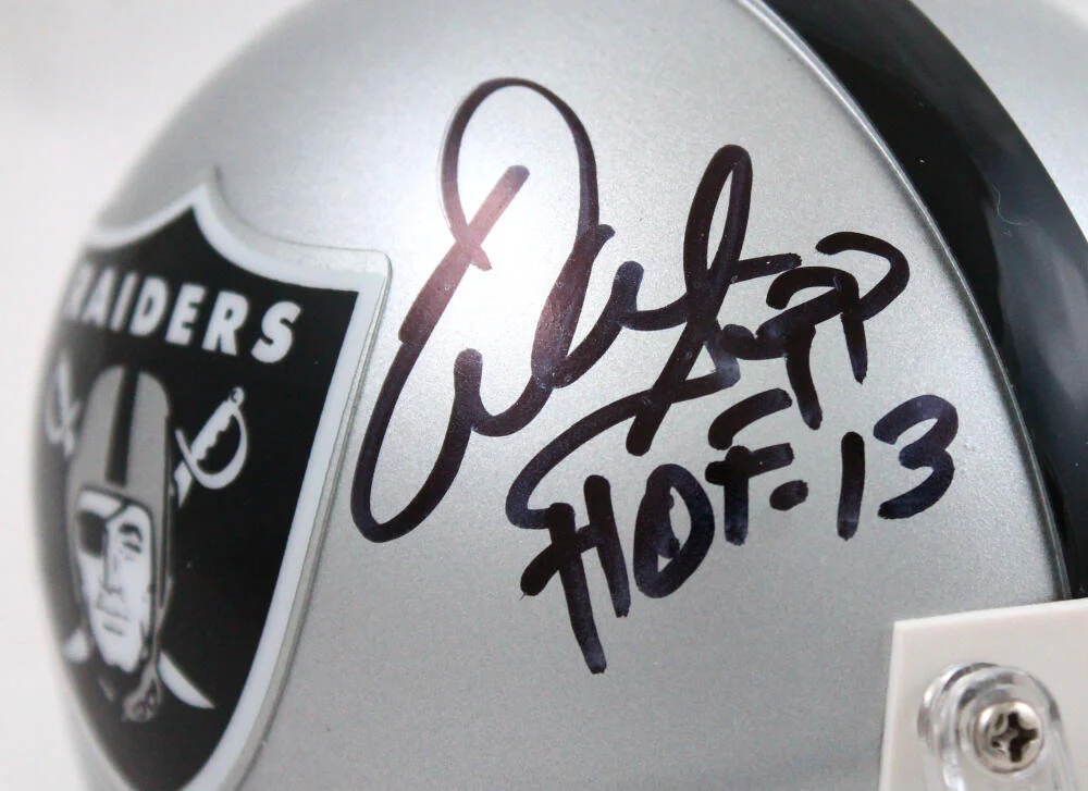 Warren Sapp Autographed Oakland Raiders Mini Helmet w/HOF *front-Beckett W Holo - Image 2