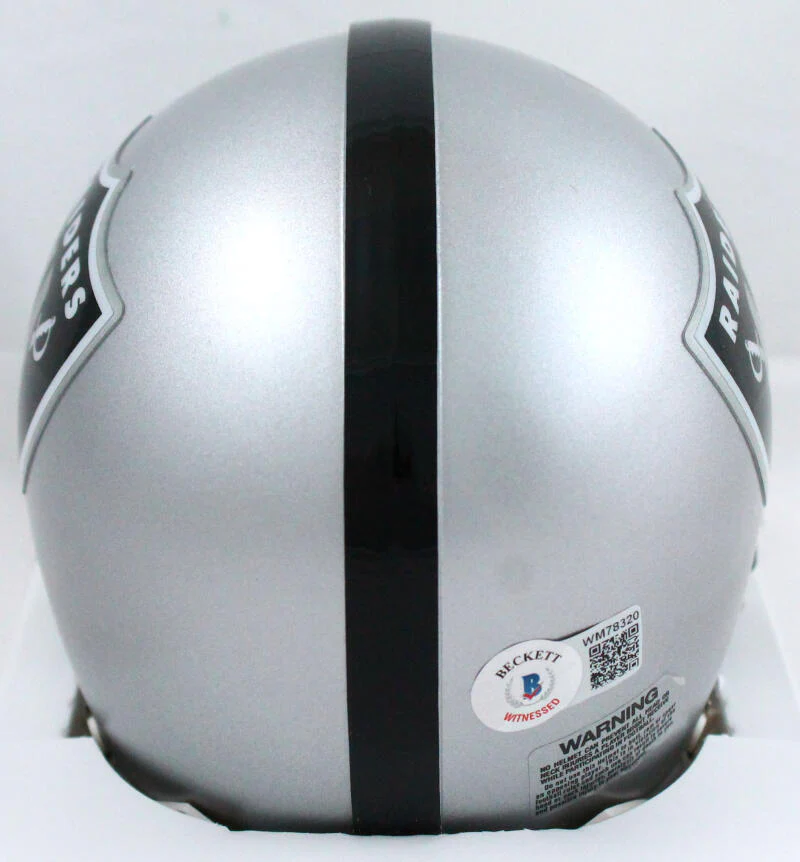 Warren Sapp Autographed Oakland Raiders Mini Helmet w/HOF *front-Beckett W Holo - Image 3