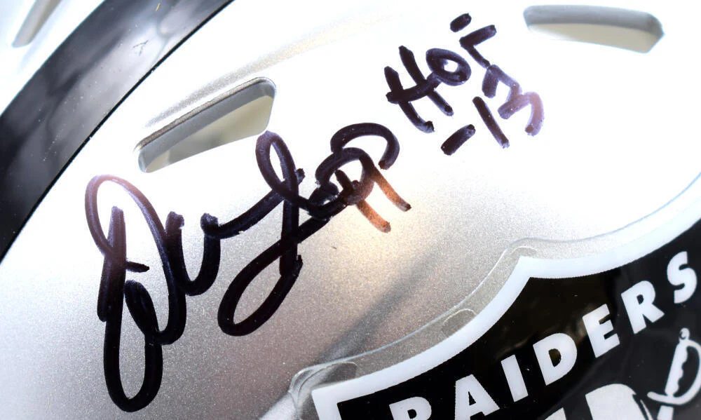 Warren Sapp Autographed Raiders Speed Mini Helmet w/HOF-Beckett W Hologram - Image 2