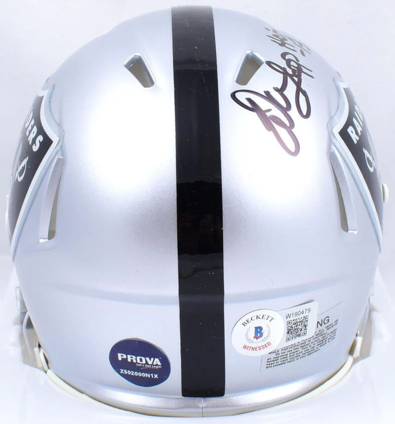 Warren Sapp Autographed Raiders Speed Mini Helmet w/HOF-Beckett W Hologram - Image 3