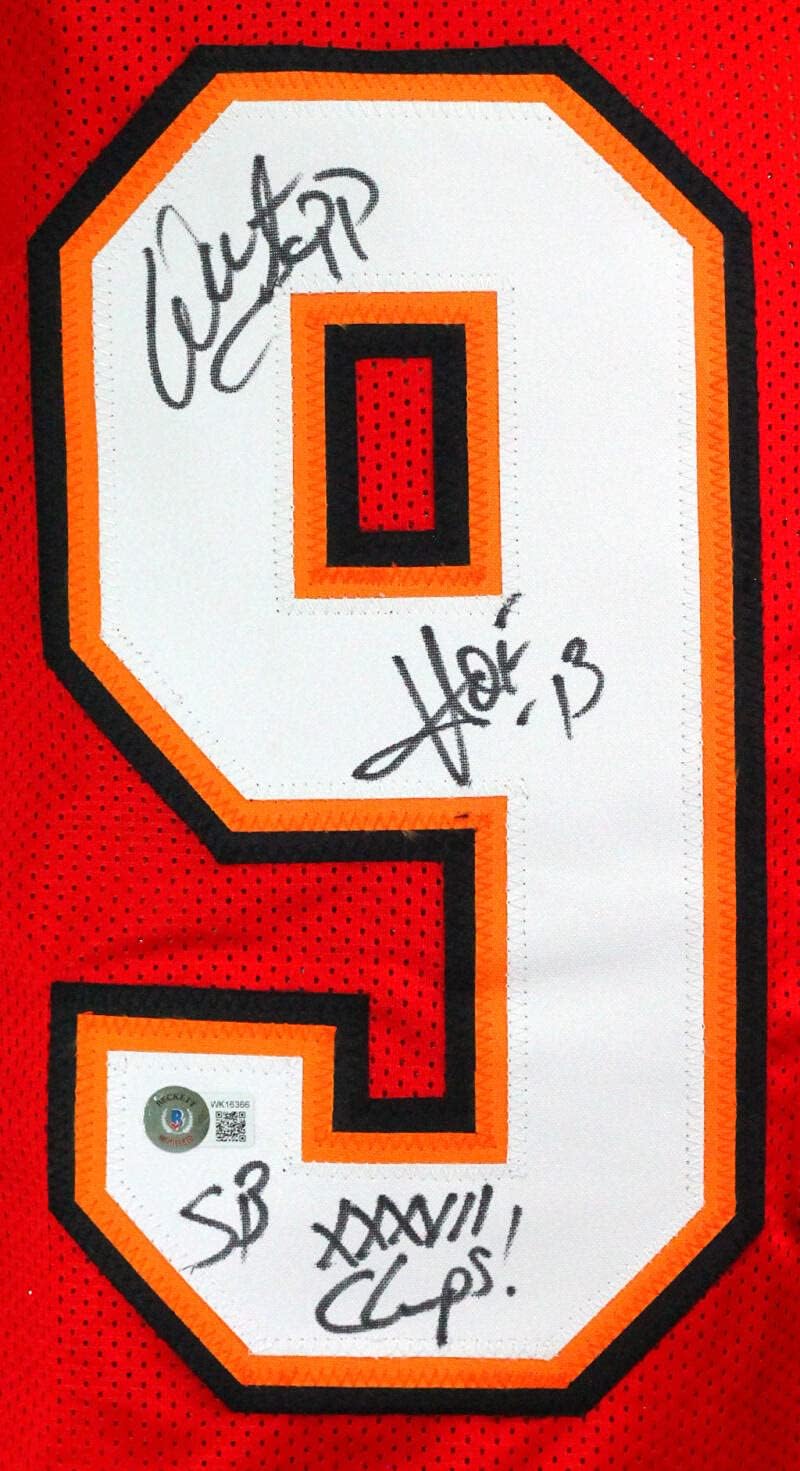 Warren Sapp Autographed Red Pro Style Jersey w/ 2 Insc- Beckett W *Black - Image 6