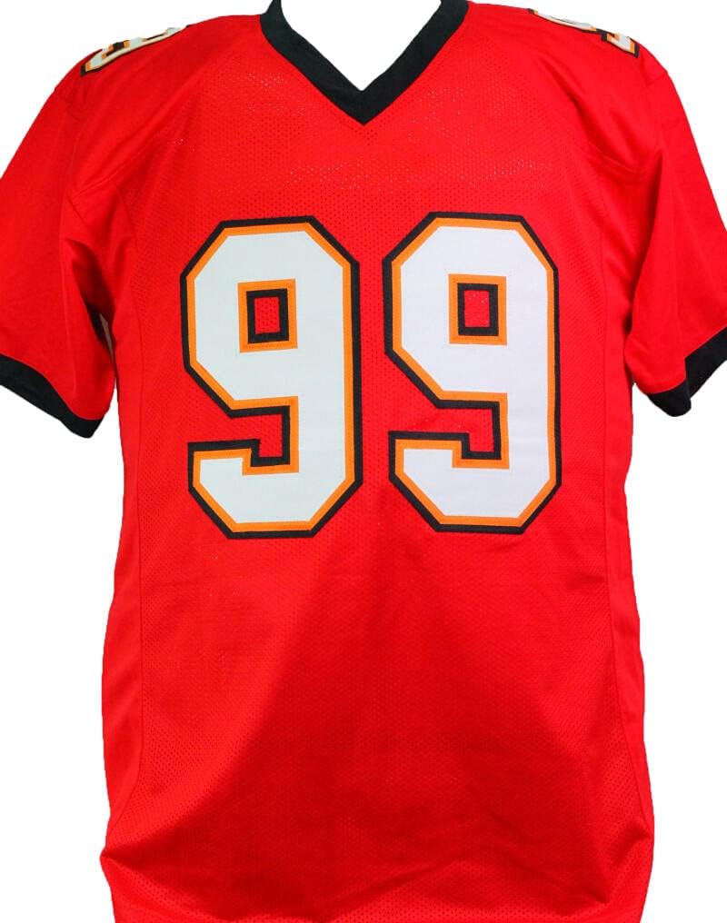 Warren Sapp Autographed Red Pro Style Jersey w/ 2 Insc- Beckett W *Black - Image 7
