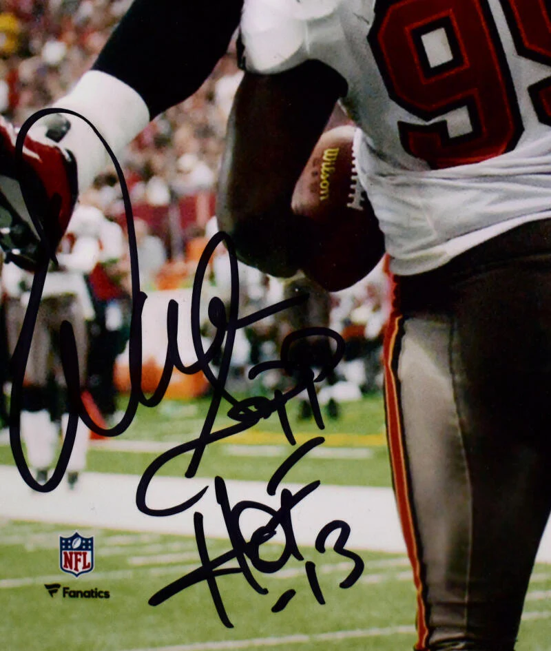 Warren Sapp Autographed Buccaneers 8x10 Celebration Photo W/ HOF- Beckett W Holo - Image 2