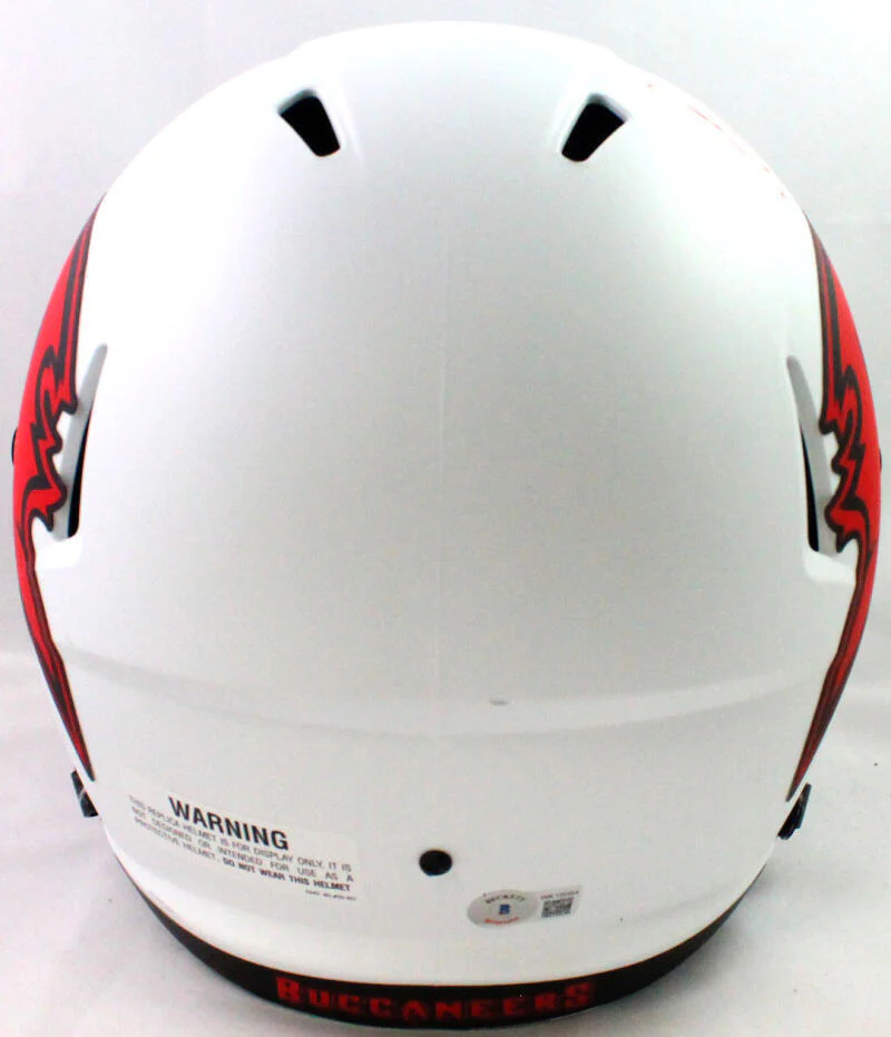 Warren Sapp Signed Buccaneers F/S Lunar Speed Helmet w/HOF- Beckett W Holo *Red - Image 4