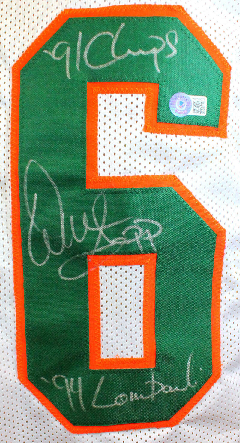 Warren Sapp Autographed White College Style Jersey w/3 Insc.- Beckett W Hologram - Image 3