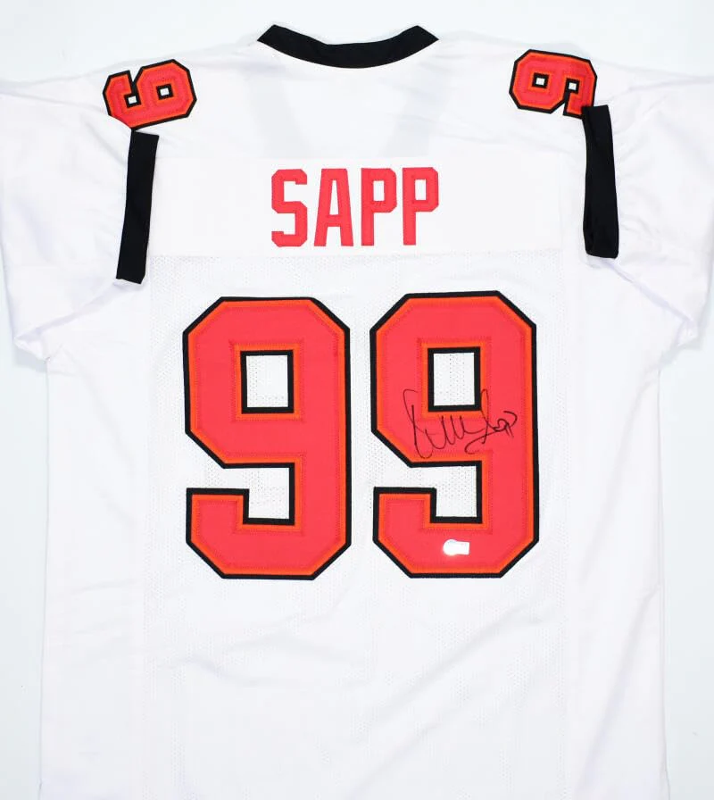 Warren Sapp Autographed White Pro Style Jersey - Beckett W Hologram *Black - Image 8