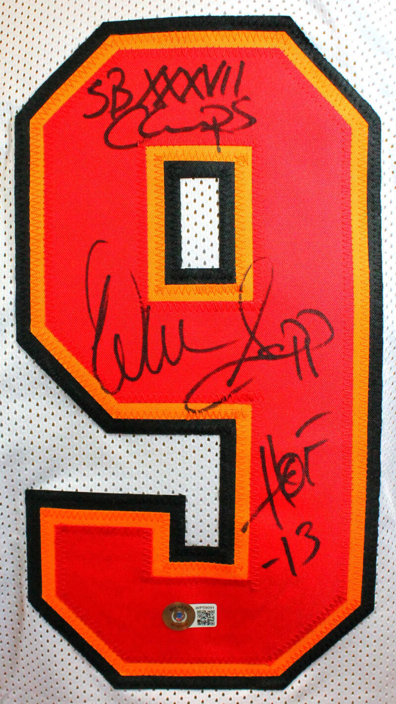 Warren Sapp Autographed White Pro Style Jersey w/4 Insc- Beckett W Hologram *Blk - Image 3