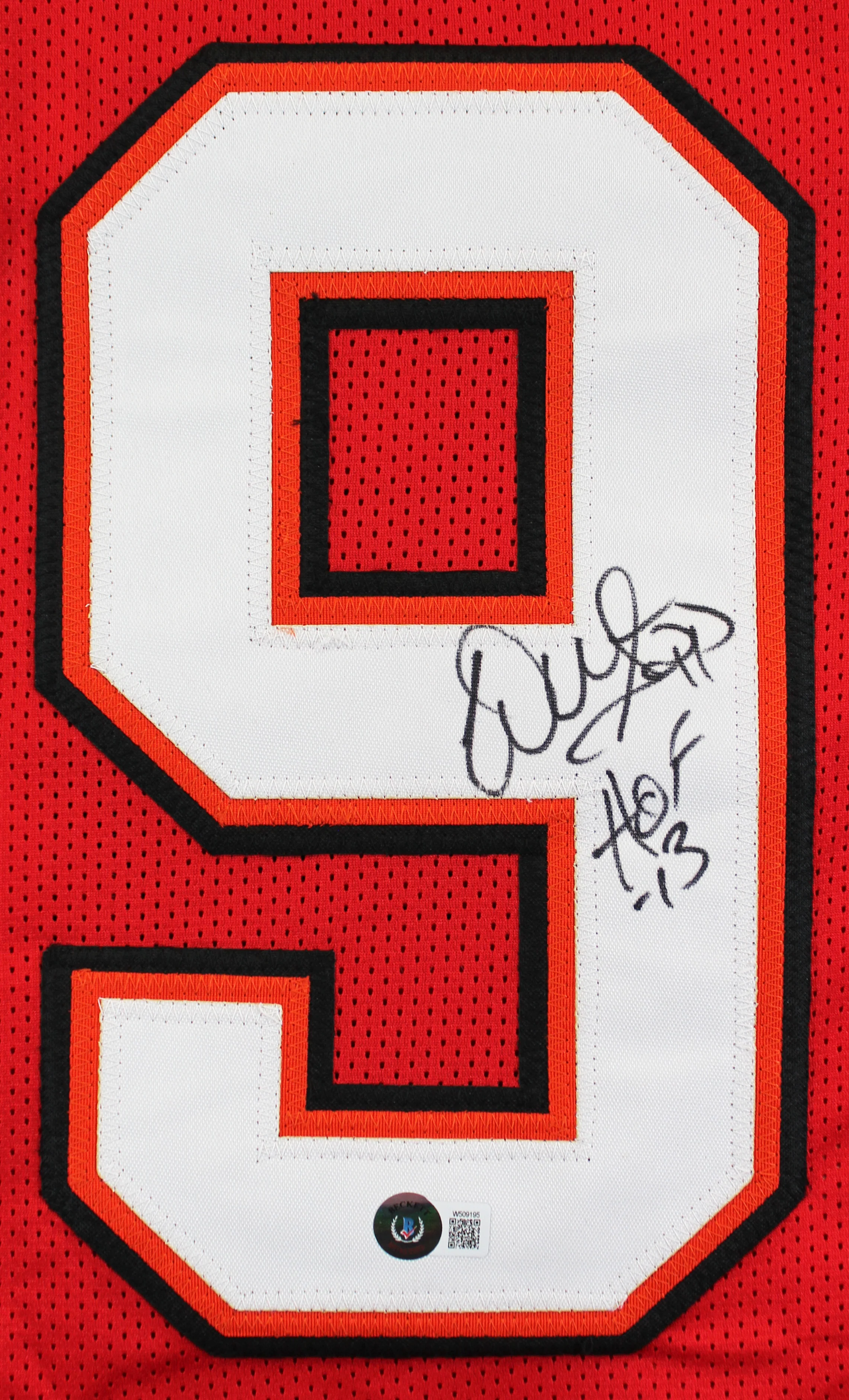 Warren Sapp "HOF 13" Authentic Signed Red Pro Style Jersey BAS Witnessed - Image 4