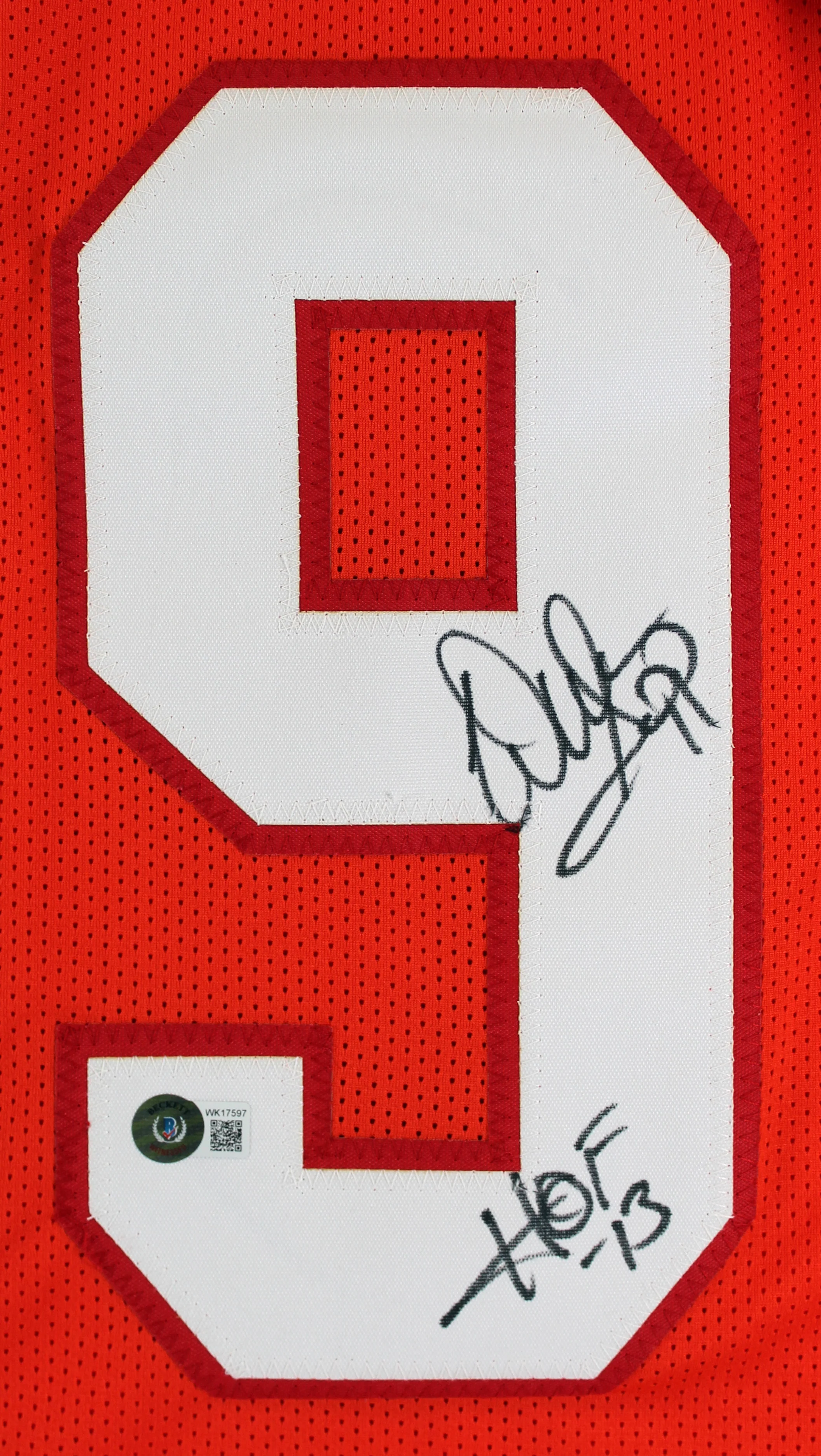 Warren Sapp "HOF 13" Signed Orange Throwback Pro Style Jersey BAS Witnessed - Image 3