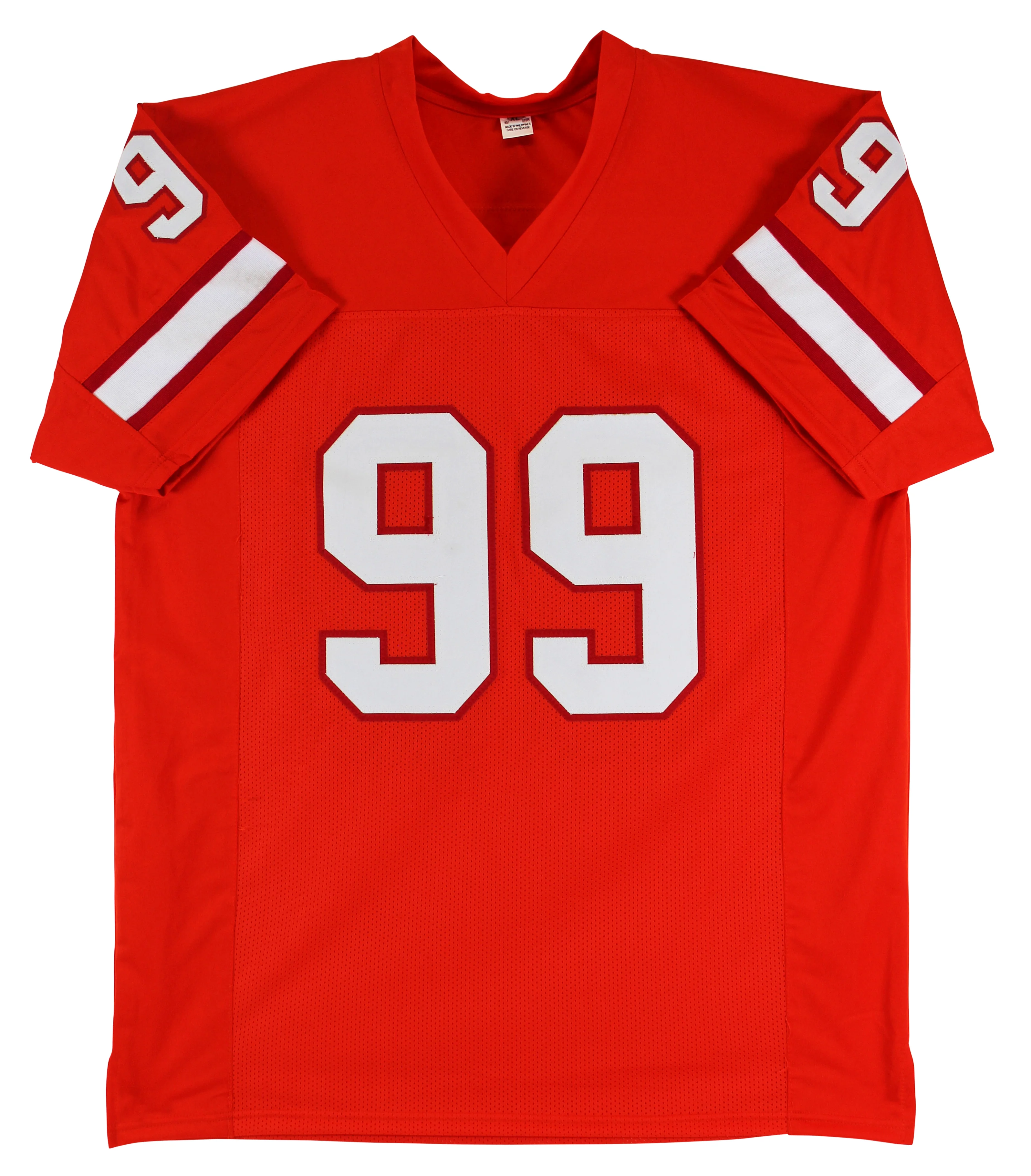Warren Sapp "HOF 13" Signed Orange Throwback Pro Style Jersey BAS Witnessed - Image 4