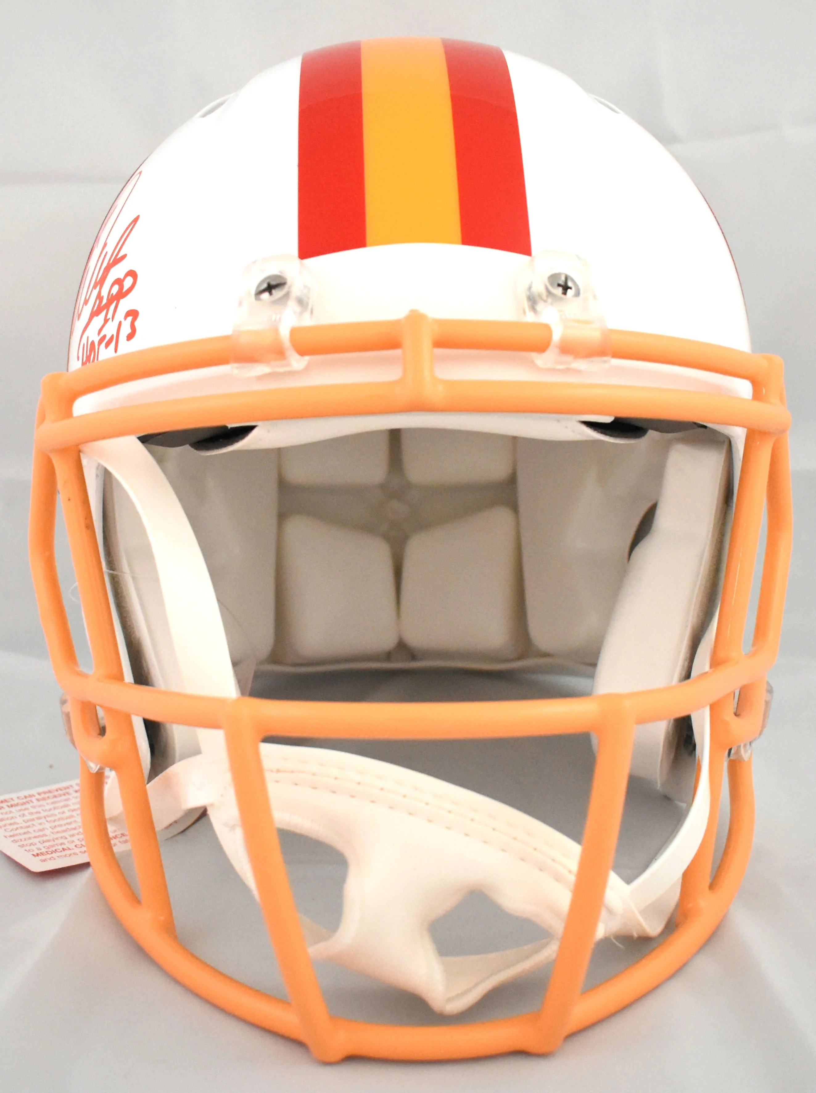 Warren Sapp Signed Buccaneers F/S 76-96 Speed Authentic Helmet HOF BeckettW Holo - Image 3