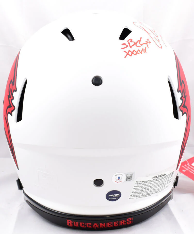 Warren Sapp Signed Buccaneers F/S Lunar Speed Authentic Helmet w/4 ins.-Beckett - Image 5