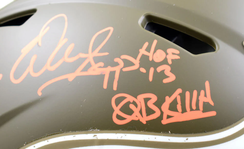 Warren Sapp Signed Bucs F/S Salute to Service Speed Auth Helmet w/3 ins-BeckettW - Image 3