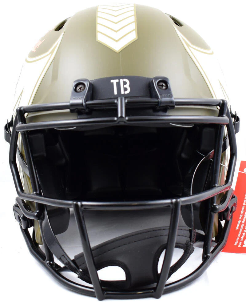 Warren Sapp Signed Bucs F/S Salute to Service Speed Auth Helmet w/3 ins-BeckettW - Image 5