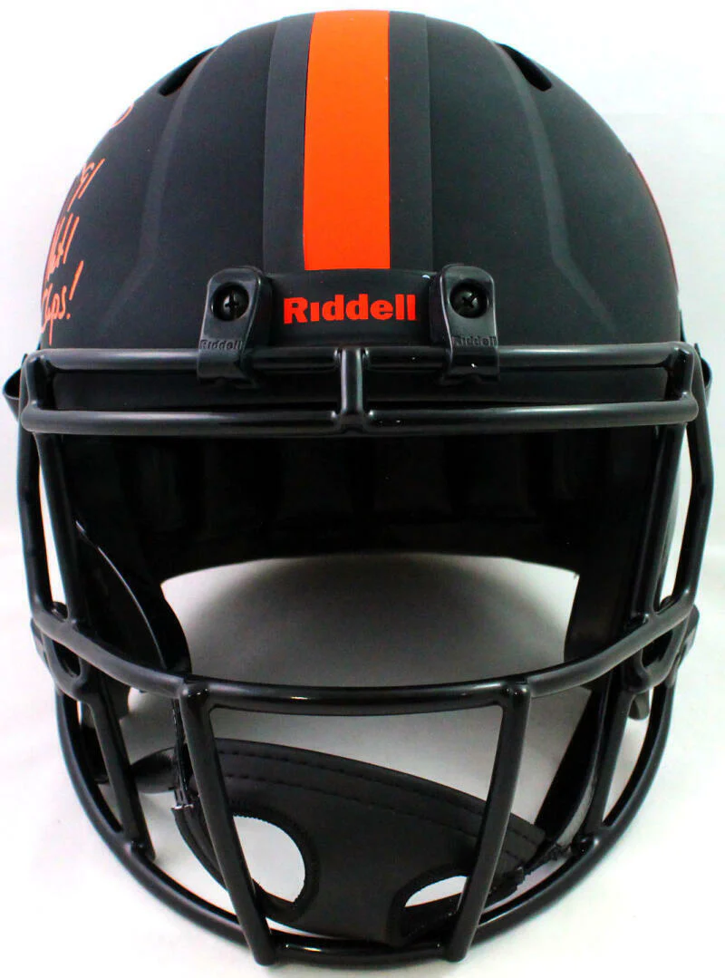 Warren Sapp Signed Miami Hurricanes Eclipse Speed FS Helmet w 91-BeckettW*Orange - Image 3