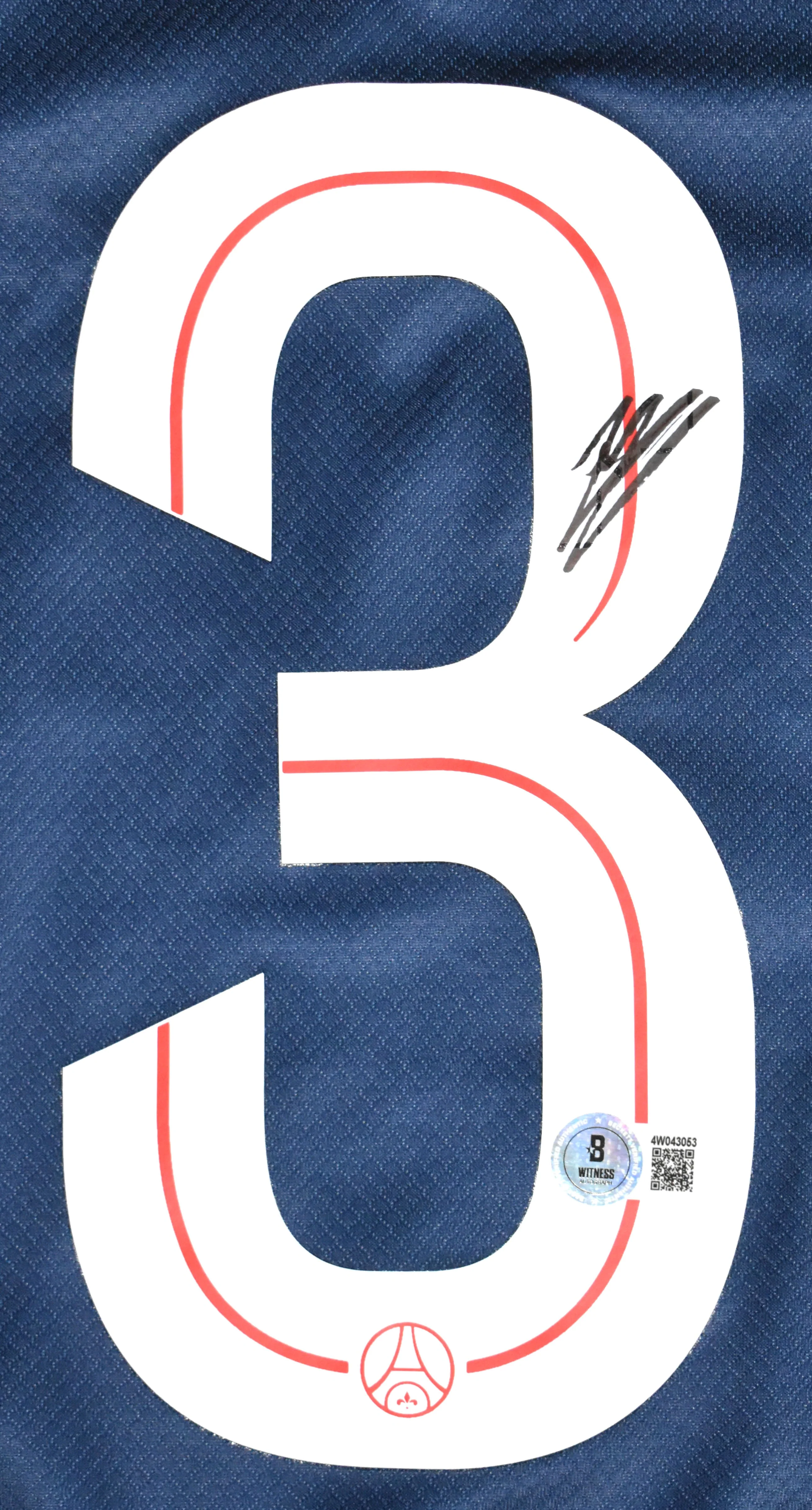 Warren Zaire-Emery Autographed PSG Home Soccer Jersey #33 - Beckett W Holo *M - Image 2